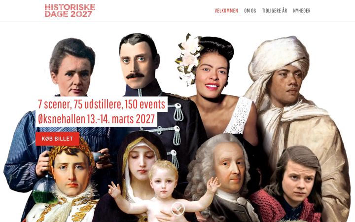 Screenshot of historiskedage.dk