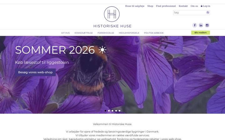 Screenshot of historiskehuse.dk
