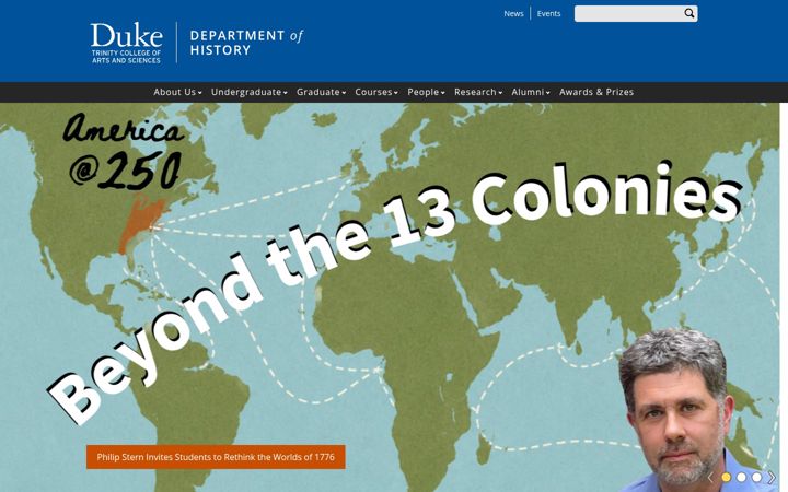 Screenshot of history.duke.edu