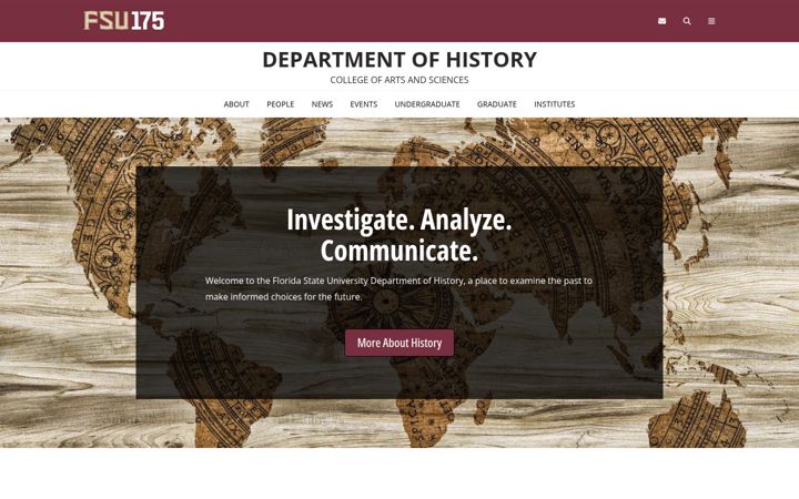 Screenshot of history.fsu.edu