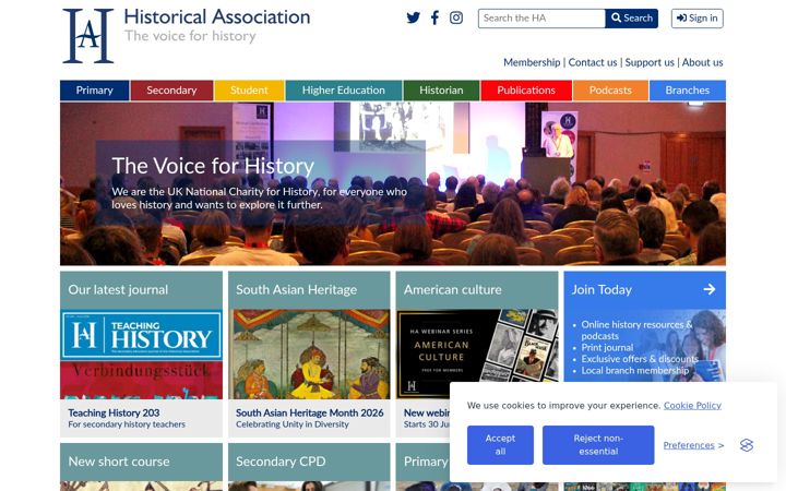 Screenshot ta' history.org.uk