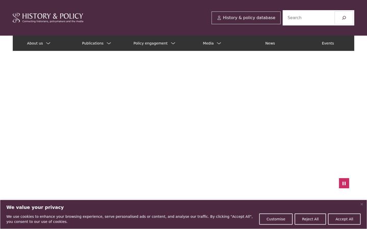 Screenshot of historyandpolicy.org