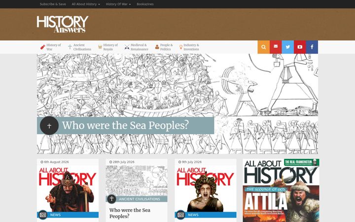 Screenshot of historyanswers.co.uk