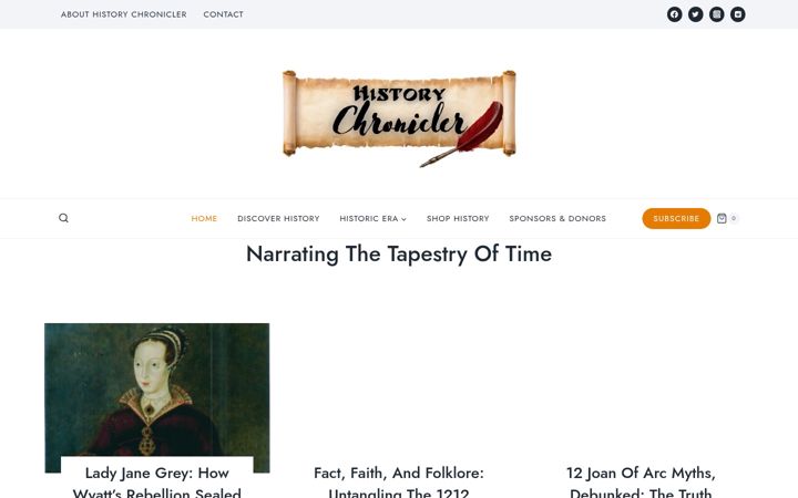 Screenshot of historychronicler.com