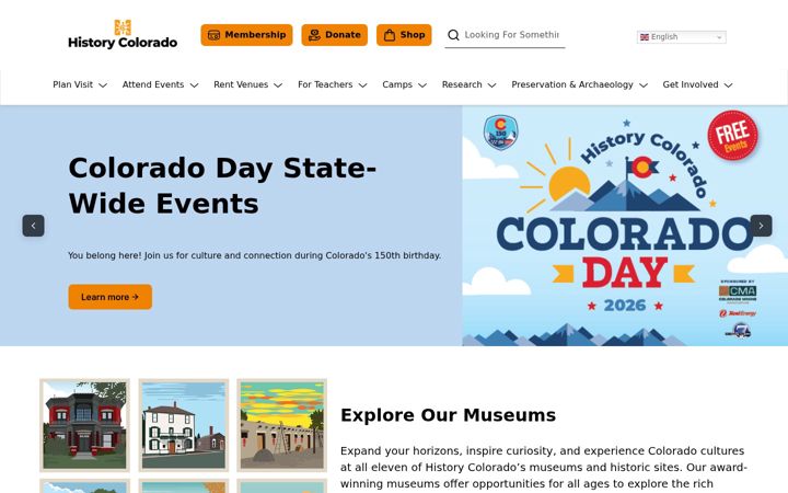 Screenshot of historycolorado.org