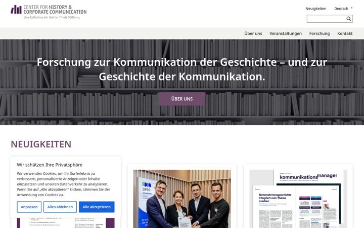 Screenshot of historycomms.de