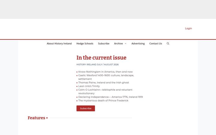 Screenshot of historyireland.com