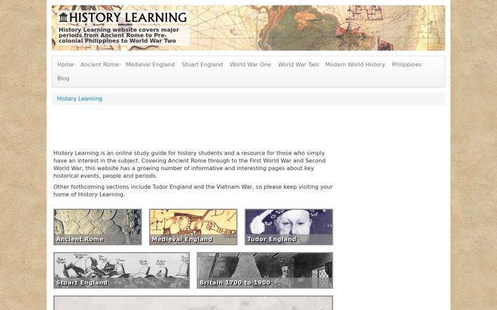 Screenshot of historylearning.com