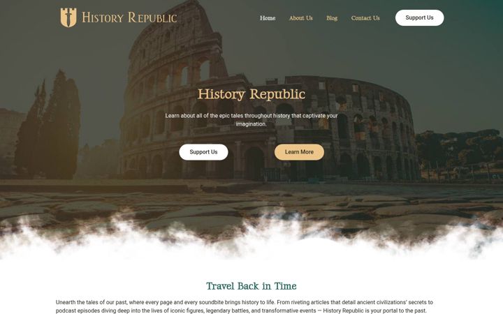 Screenshot of historyrepublic.com