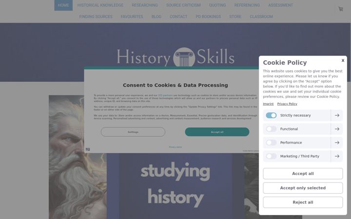 Screenshot of historyskills.com