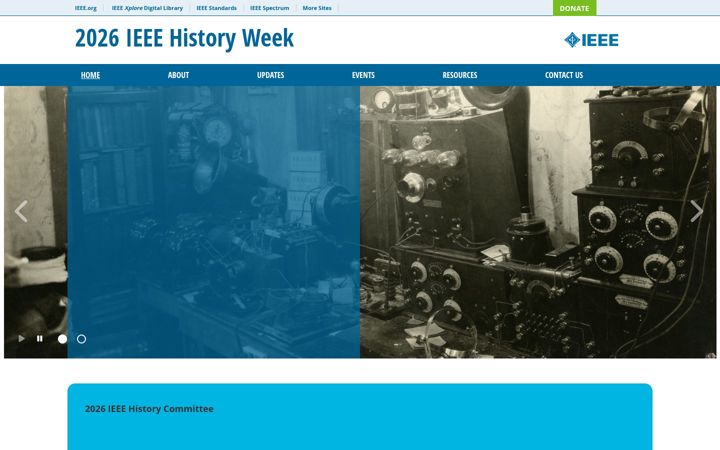 Screenshot of historyweek.ieee.org