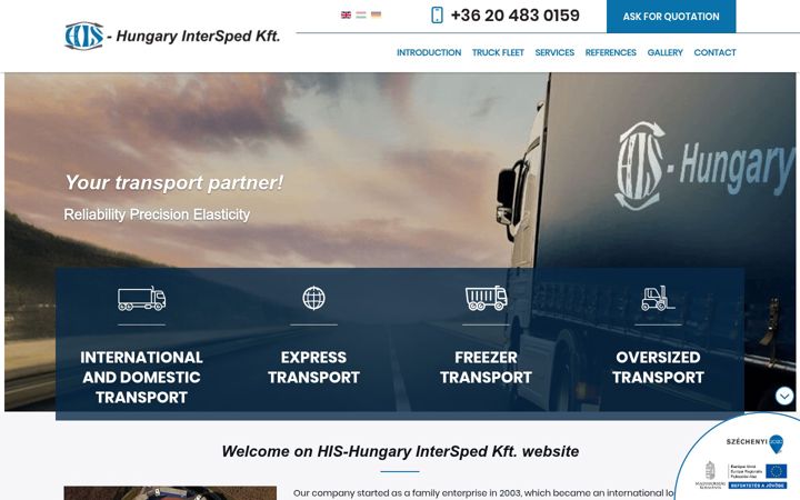 Screenshot of histransport.eu