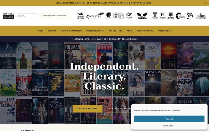 Screenshot of histriabooks.com