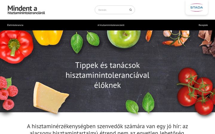 Screenshot of hisztaminerzekenyseg.hu