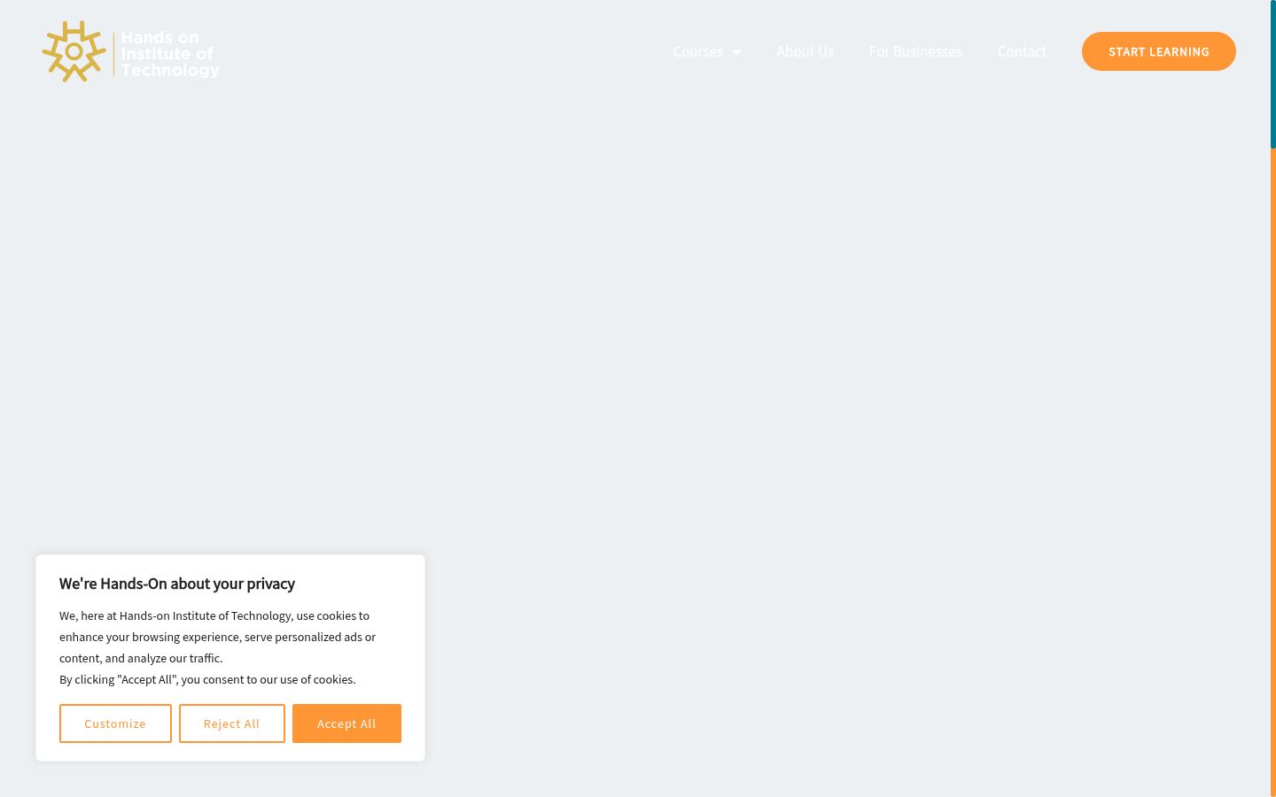 Screenshot des Einwilligungsbanners vor jeglicher Interaktion
