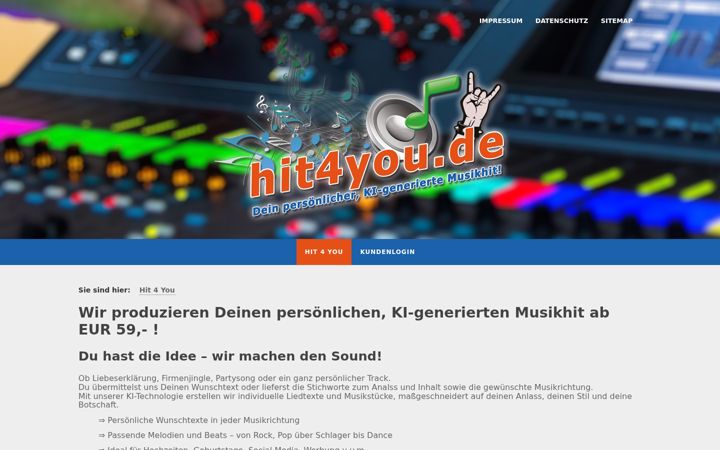 Screenshot of hit4you.de
