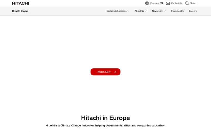 Screenshot of hitachi.eu