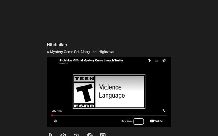 Screenshot of hitchhiker-game.com