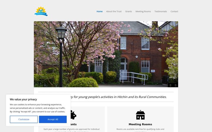 Screenshot of hitchinyouthtrust.co.uk