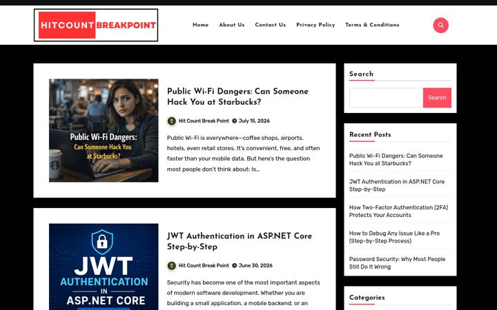 Screenshot van hitcountbreakpoint.com