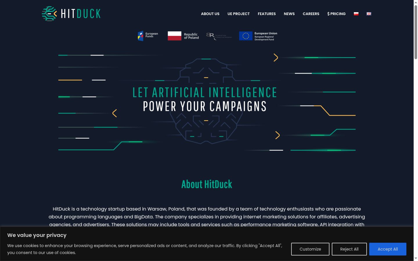 Capture d'écran de la bannière de consentement affichée avant toute interaction