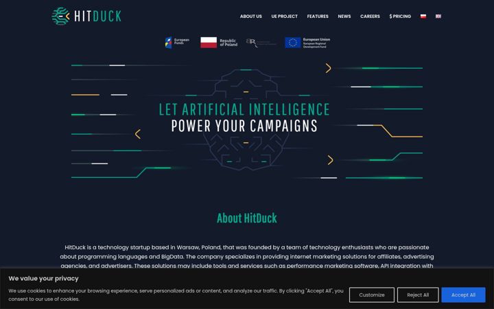 Screenshot of hitduck.com