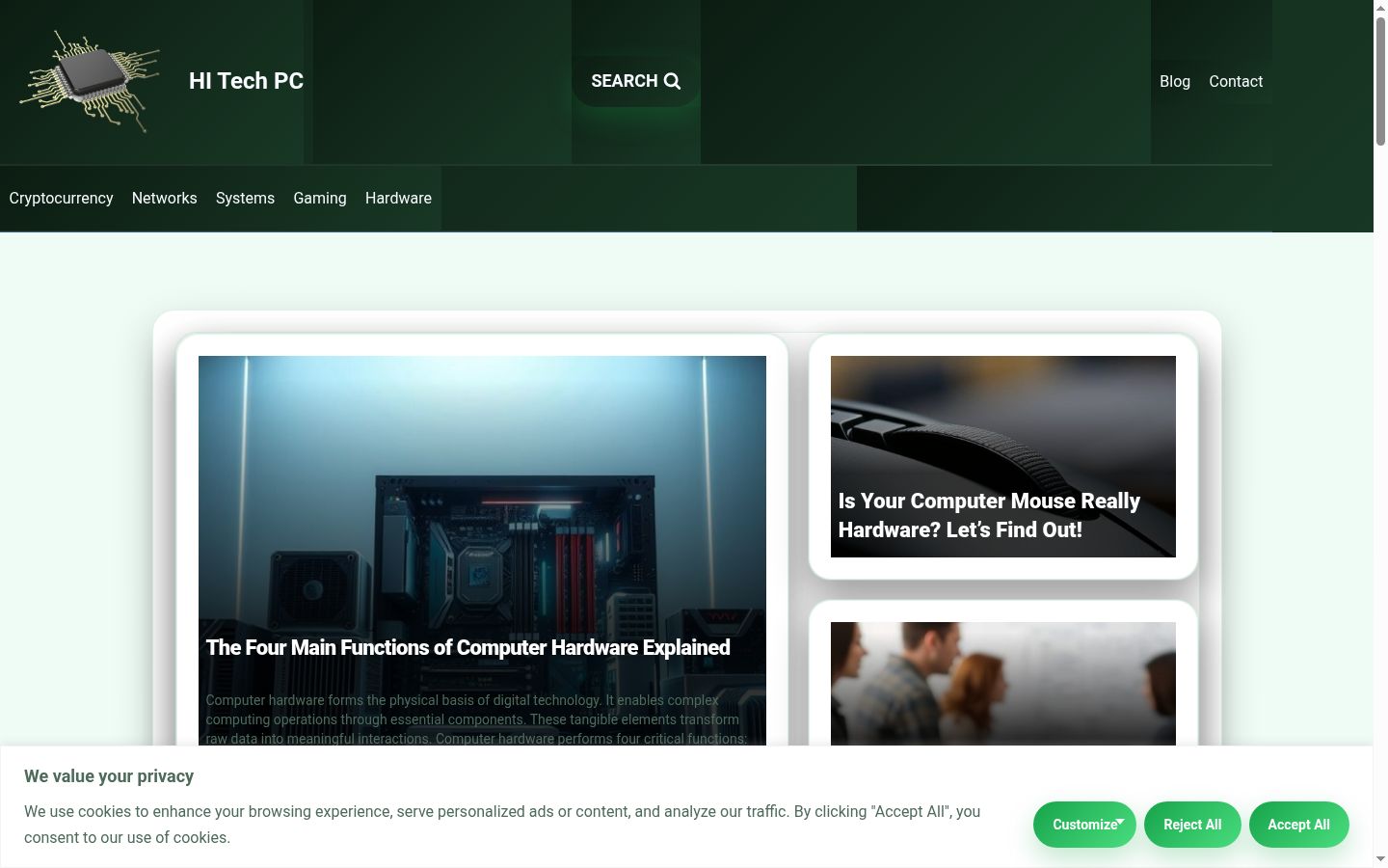 Captura de ecrã do banner de consentimento apresentado antes de qualquer interação