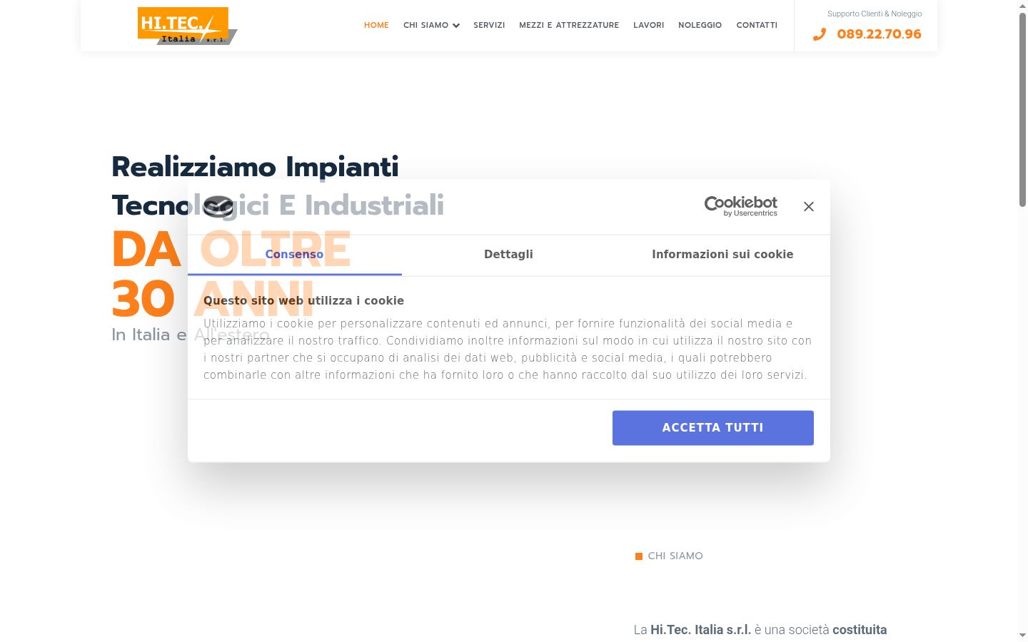 Captura de pantalla del banner de consentimiento mostrado antes de cualquier interacción