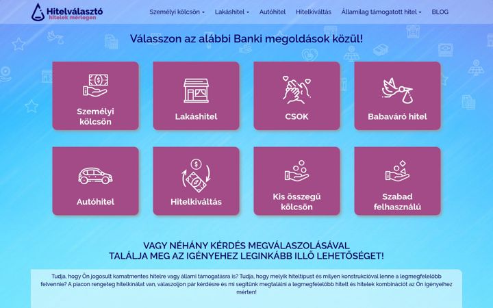 Screenshot of hitelvalaszto.hu