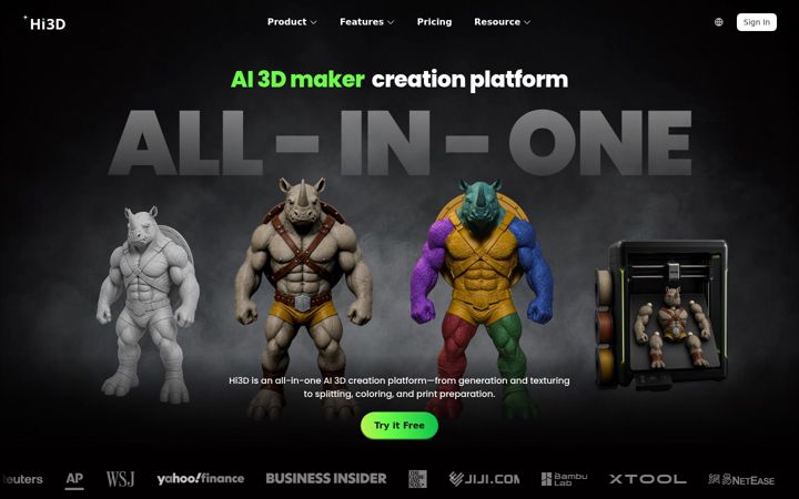 Képernyőkép: hitem3d.ai