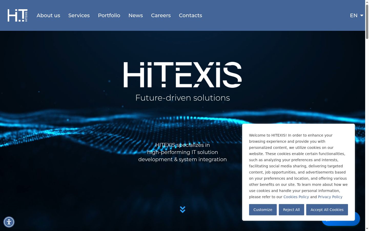 Screenshot del banner di consenso mostrato prima di qualsiasi interazione