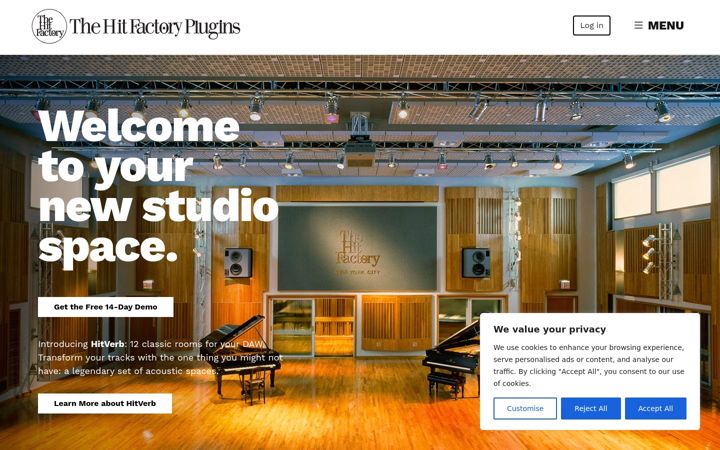 Screenshot of hitfactoryplugins.com