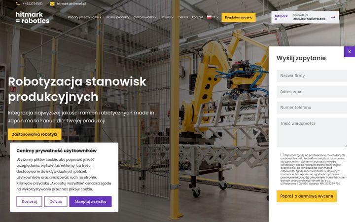 Screenshot of hitmarkrobotics.com