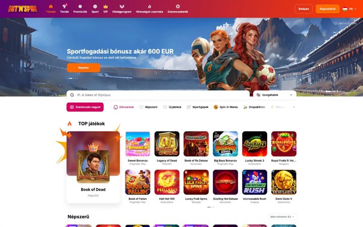 Captura de ecrã de hitnspinslots.com