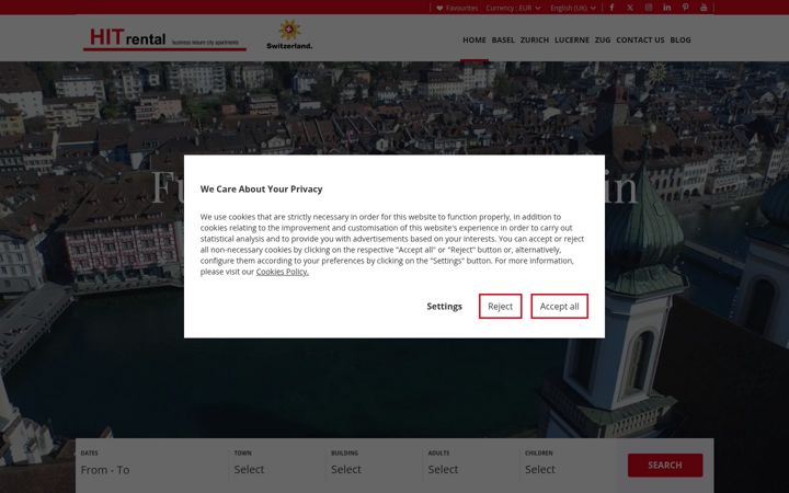 Screenshot of hitrental.ch