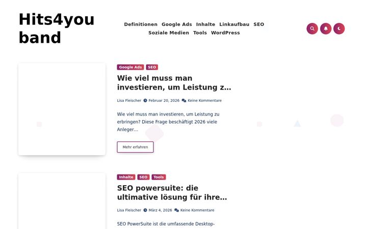 Screenshot of hits4you-band.de
