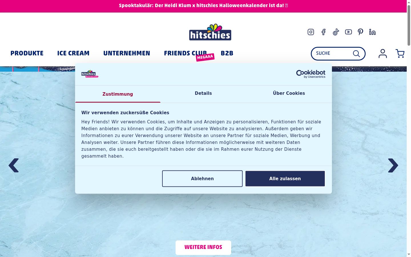Zrzut ekranu banera zgody wyświetlanego przed jakąkolwiek interakcją