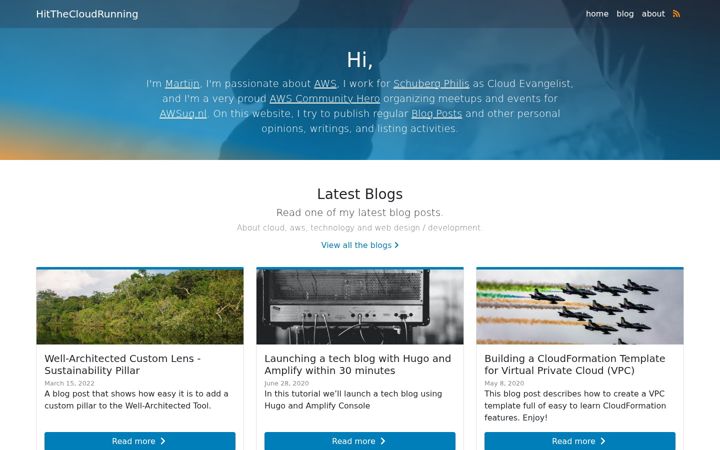 Screenshot of hitthecloudrunning.com