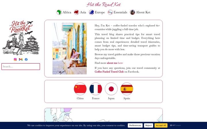 Screenshot of hittheroadket.com