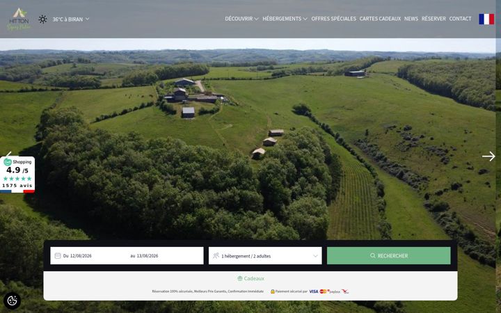 Screenshot of hittonsejoursnature.fr
