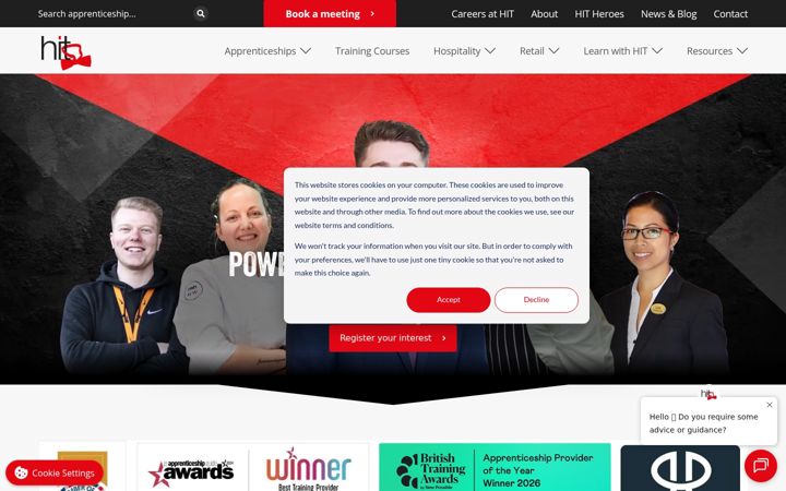 Screenshot of hittraining.co.uk