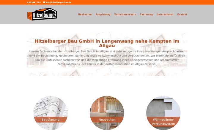 Screenshot of hitzelberger-bau.de