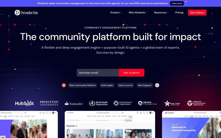 Screenshot of hivebrite.io