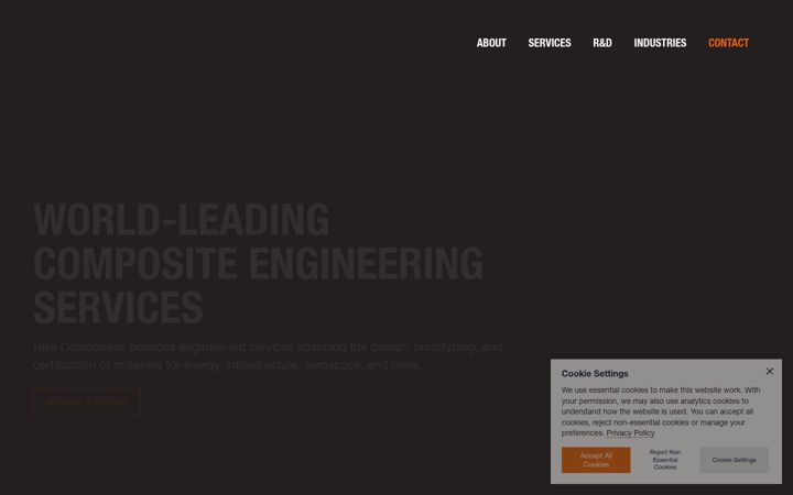 Screenshot of hivecomposites.com