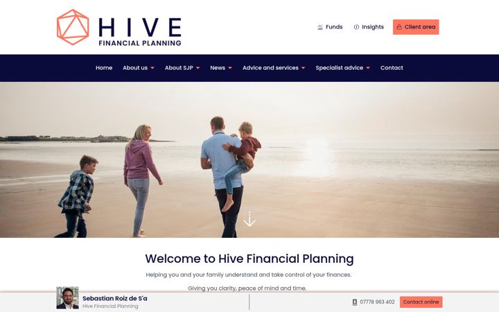 Screenshot of hivefp.co.uk