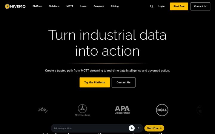 Screenshot of hivemq.com