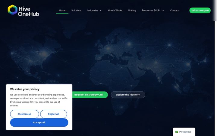 Screenshot of hiveonehub.com