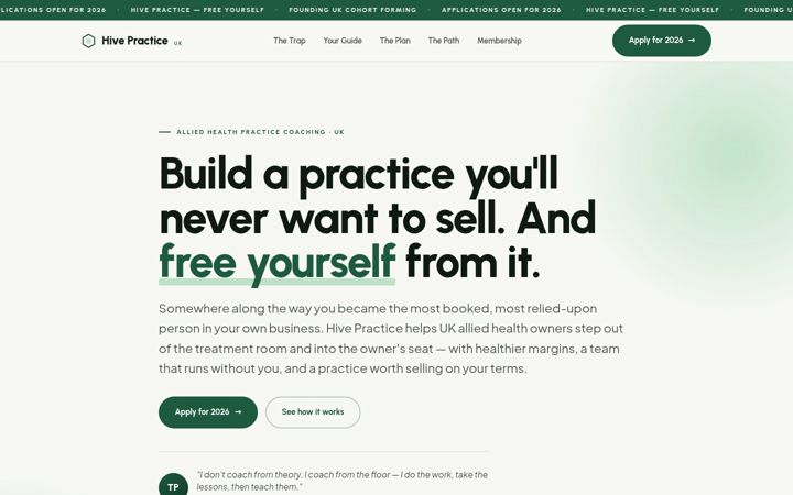 Screenshot of hivepractice.co.uk