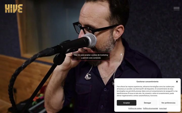 Screenshot of hiverecordingstudio.com