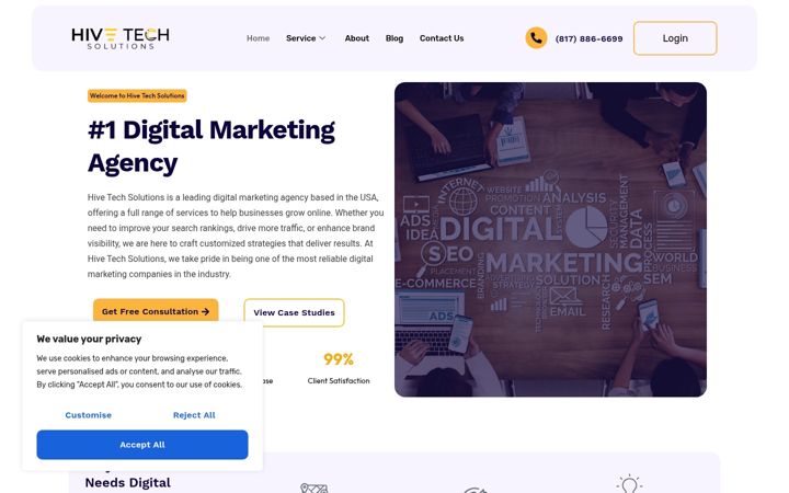 Screenshot of hivetechsol.com